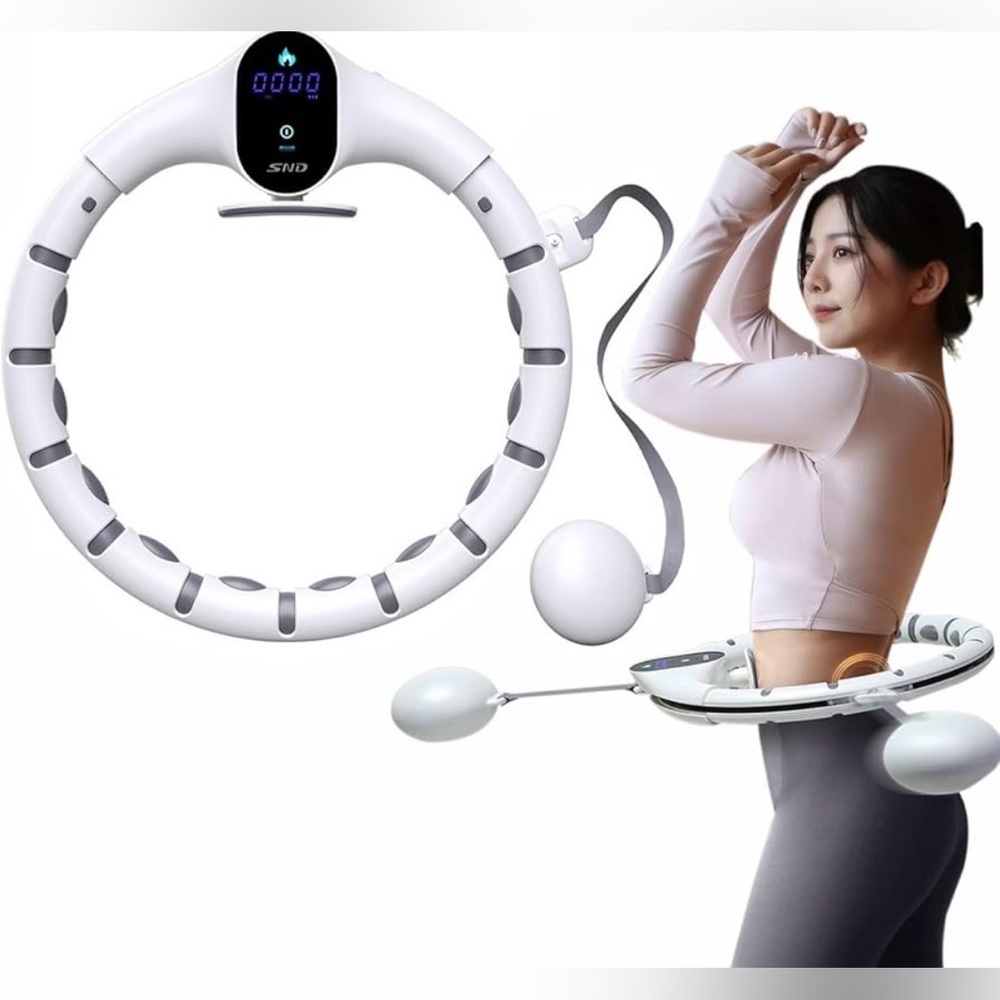 Smart Weighted Hula Hoop with Digital Counter - White with Excellent Condition